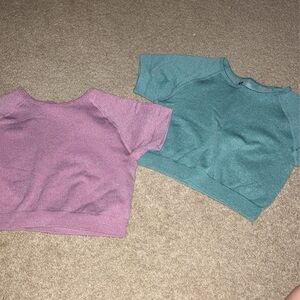 Two Cropped Workout Tops
